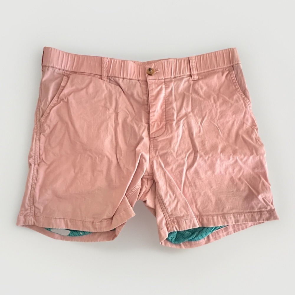 Woof Shorts Mens Large Pink Commando Freeball Chino Mesh Lined Preppy